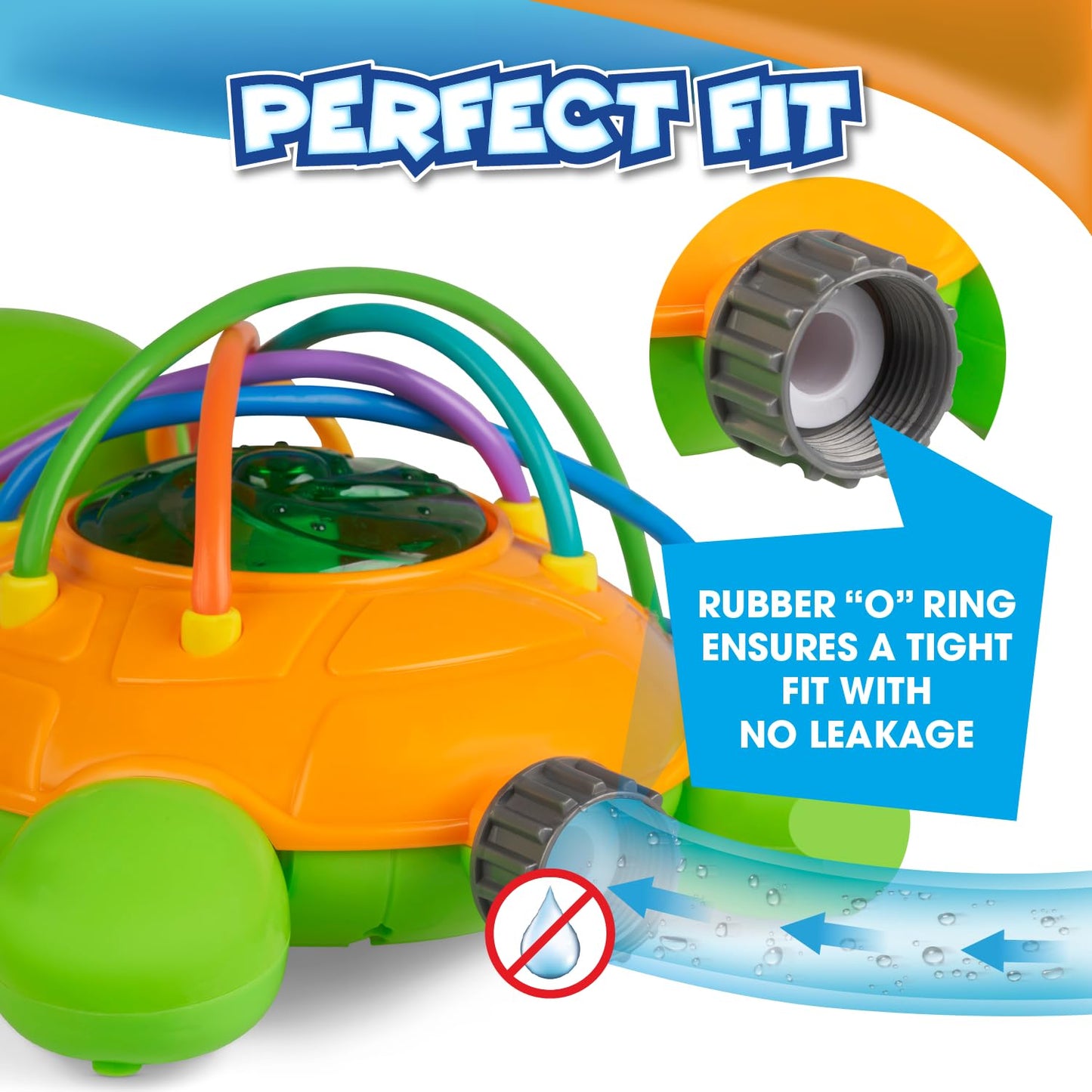 Chuchik Water Sprinkler for Kids - Spinning Turtle Outdoor Toy, Sprays Up to 8ft, Fun Summer Backyard Play, Attaches to Garden Hose