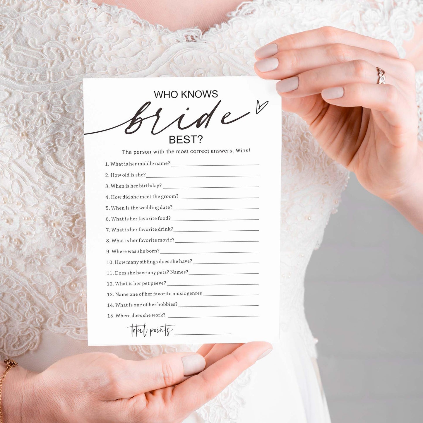 Wybgno Wedding Shower Games Cards, Who Knows The Bride Best, Bridal Shower Games 25 Guests, Engagement Party Wedding Games For G