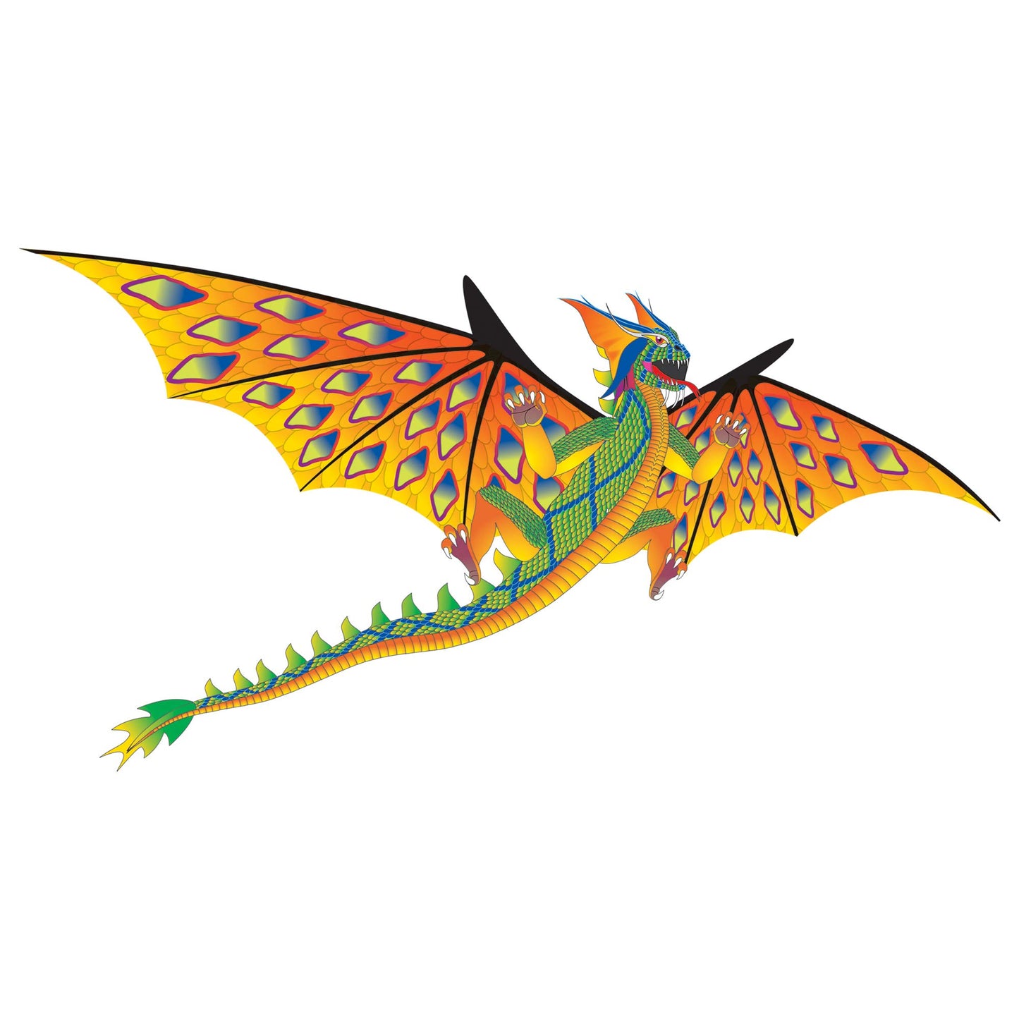 Windnsun Super Size 3D Green Dragon Nylon Kite, 76 Inches Wide