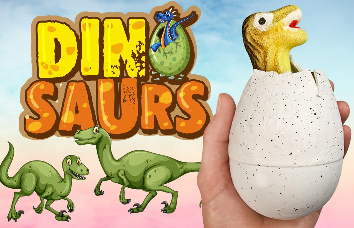 Ja-Ru Giant Dinosaur Egg Growing Toys (6 Eggs) Magic Surprise Hatching Toys For Kids. Hatch & Grow In Water Dinosaur. Bath Toy. Party Favors & Easter Basket Fillers. 1747-6S