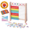 Wooden Abacus For Kids Math Manipulatives Learning Clock For 5 6 7 8 Year Old Boys Girls 1St 2Nd Grade Math Counters 100 Counting Sticks Montessori Preschool Educational Math Toys Homeschool Supplies
