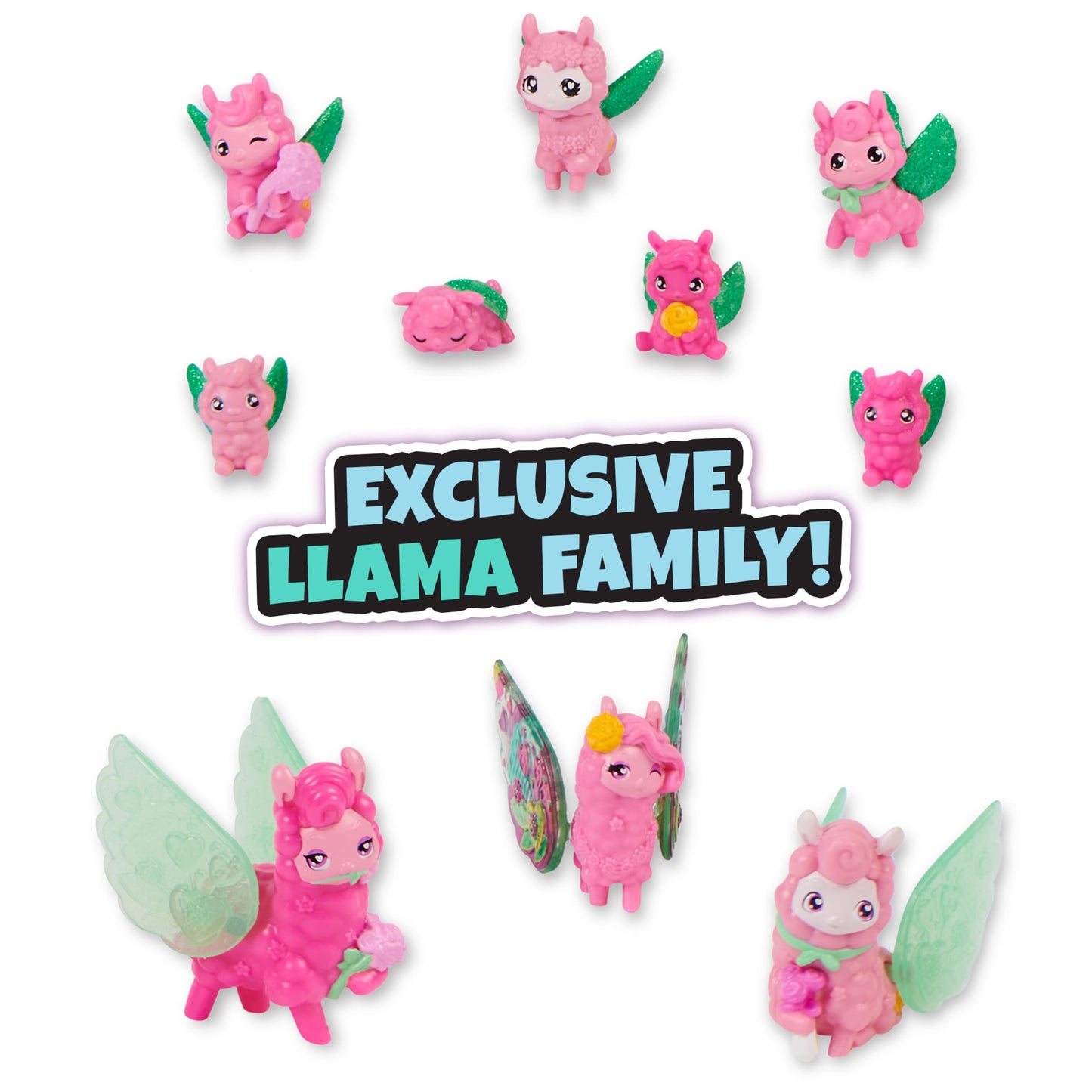 Hatchimals Colleggtibles, Rainbow-Cation Llama Family Carton With Surprise Playset, 10 Characters, 2 Accessories, Kids Toys For