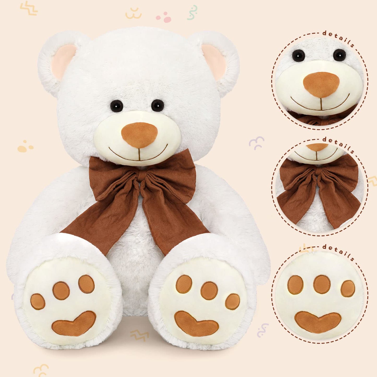 Morismos Teddy Bear Stuffed Animal 39In,Giant Bear Plush For Girlfriend,Big Teddy Bear Toy,Huge Teddy Bear Gift For Boy Girl Val
