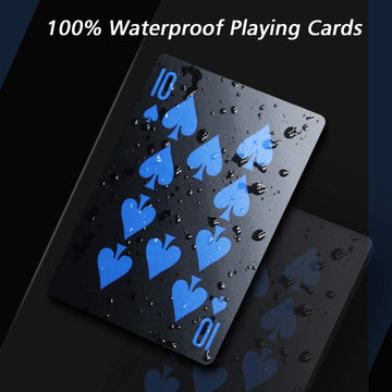 INTEgEAR 2 Decks Plastic Playing cards enhanced Plastic Waterproof Black Playing game-style cards Professional elegant Deck of cards for mature-themeds