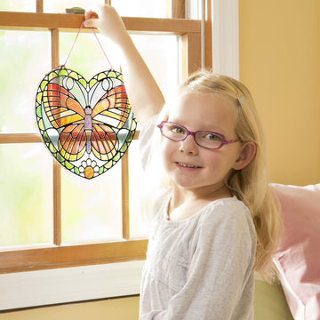 Melissa & Doug Stained Glass Butterfly Art Kit| Arts and Crafts for Kids Age 5+ | Kids Craft Kits | Kids Activity Window Art Kit