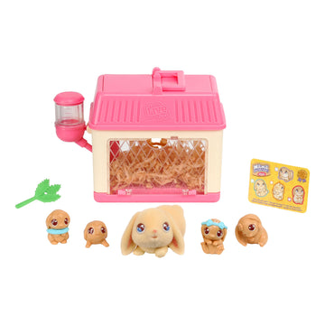 Little Live Pets Mama Surprise Minis Bunny with 2-4 Babies, Multicolor, Small, Model 26511, Nurture & Dress Up Accessories