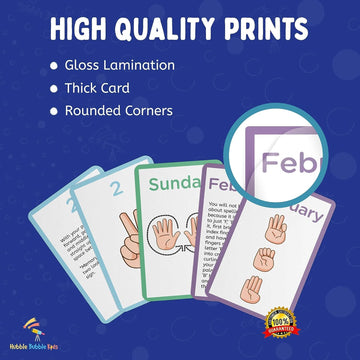 Hubble Bubble Kids American Sign Language Cards for Toddlers and Beginners - 180 ASL Flash Cards for Babies - Flash Cards Baby ABC Flash Cards for Deaf Children Include Starter Vocab Sight Words