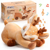 HyDren Deer Breathing Stuffed Animal Soft Soothing Stuffed Animal Deer Plush Anxiety Plush Toys with Music Lights and Realistic Breathing Motion for mature-themed Kids Anxiety Relief Relaxation Sleep Calming