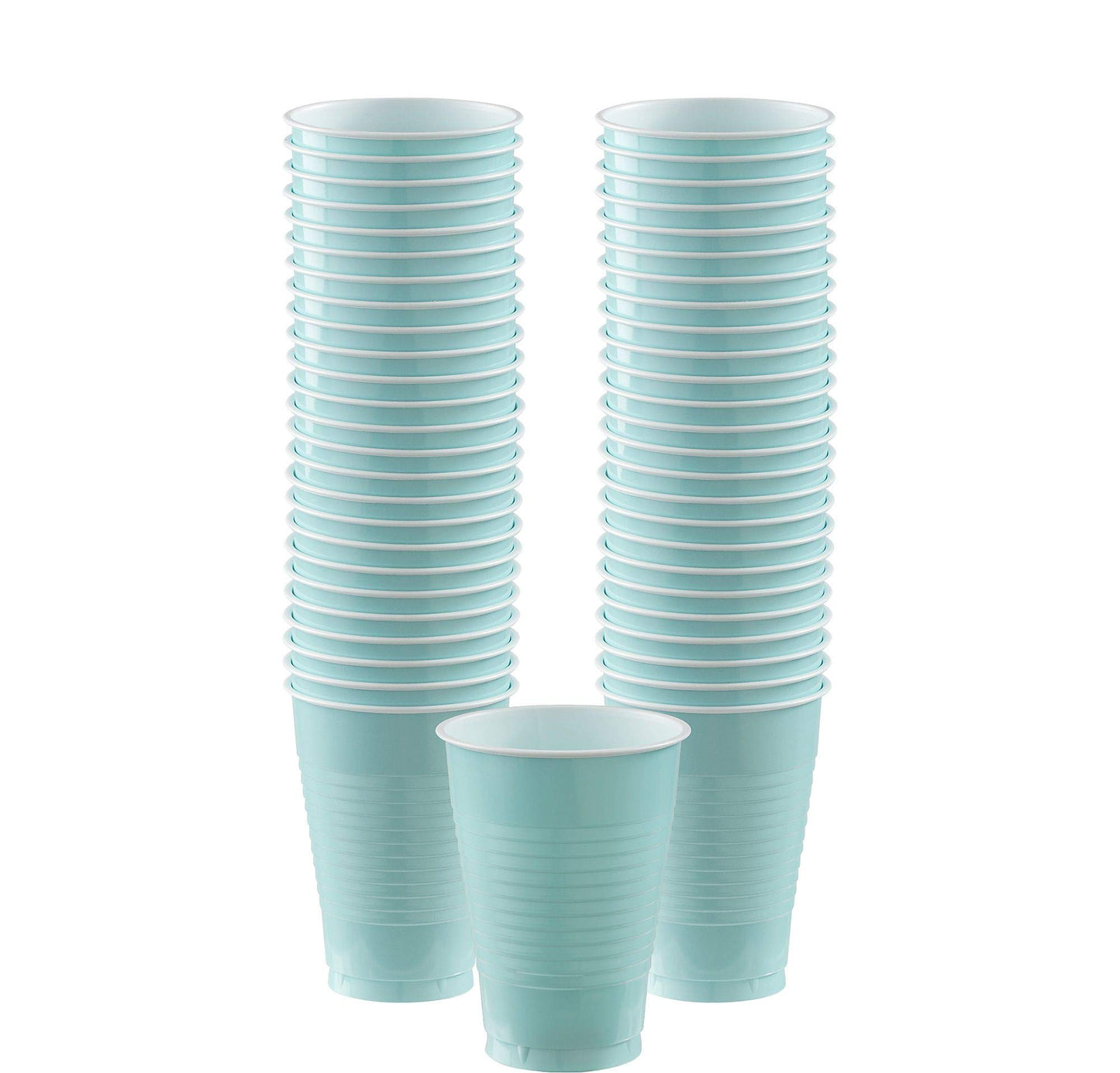 Robins Egg Blue Plastic Cups (12 Oz.) 50 Count