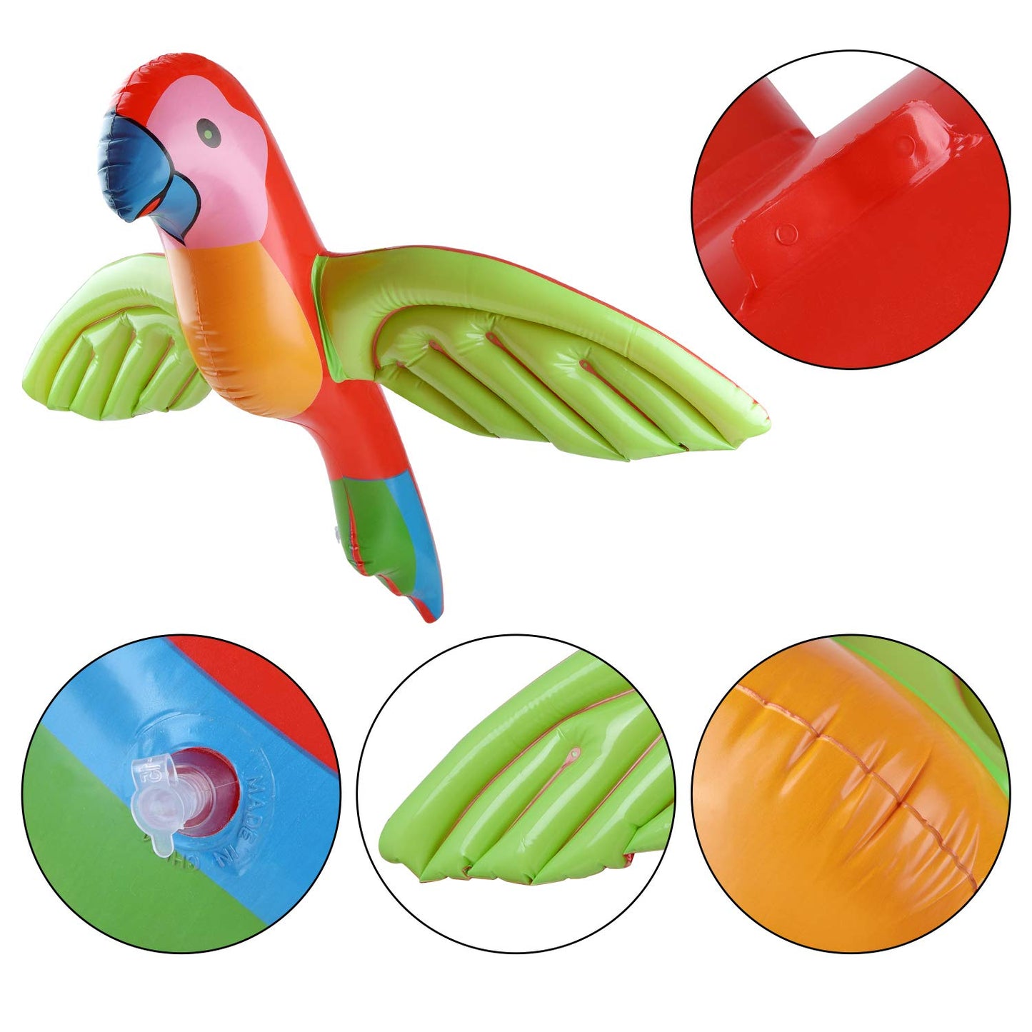 Sayaya 6 Pieces Inflatable Flying Parrot Inflatable Parrot Decorations For Tropical Party Gift Luau Decoration