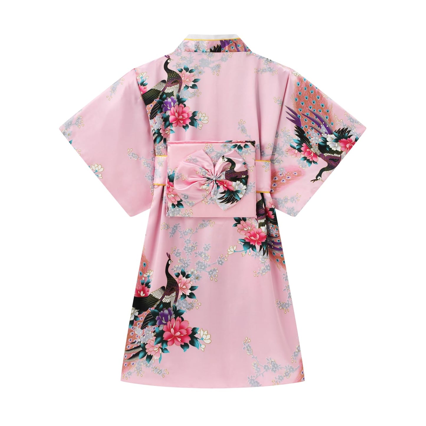 Cutey May Japanese Traditional Dress For Girls Costume Kimono For Kids Set (Pink, 8-9Years(140Cm))