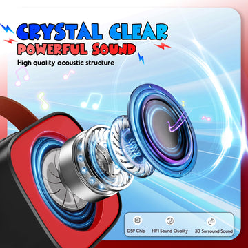 Cool Mini Karaoke Machine Toys: Kids Toys Birthday Gifts Age 3-12+ LED Portable Bluetooth Speaker with 2 Wireless Microphone Gif