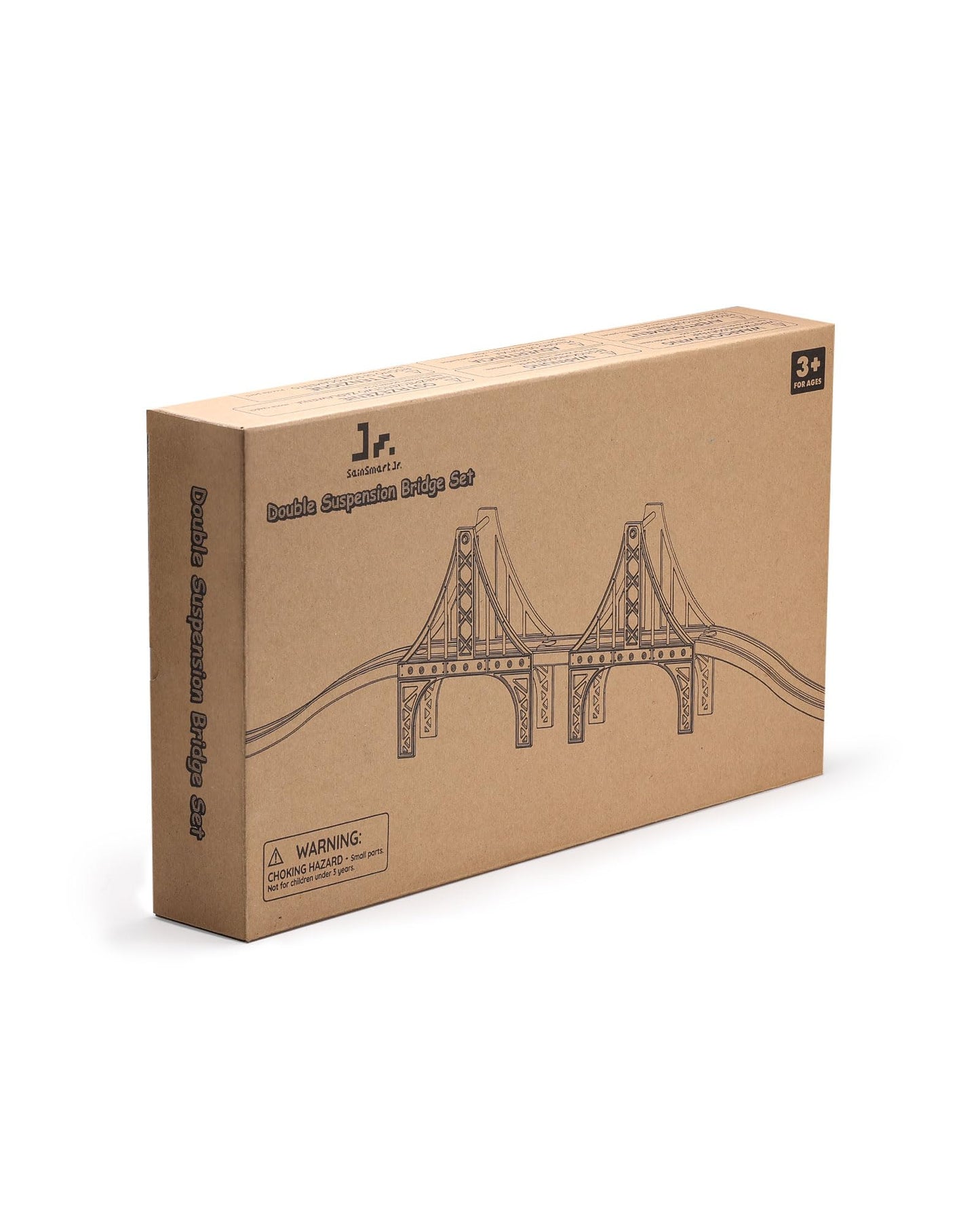 SainSmart Jr. Wooden Train Set Accessories, Double Suspension Bridge Set, Compatible with Brio, Thomas, Melissa and Doug
