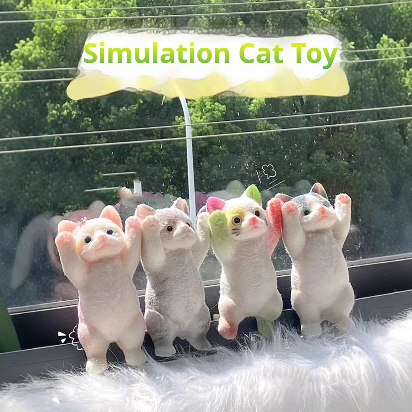 Big Taba Squishy Cat, Fluffy Sticky Soft Realistic Cat,Stress Relieving Cute Large Cat Toys for Family or Friend