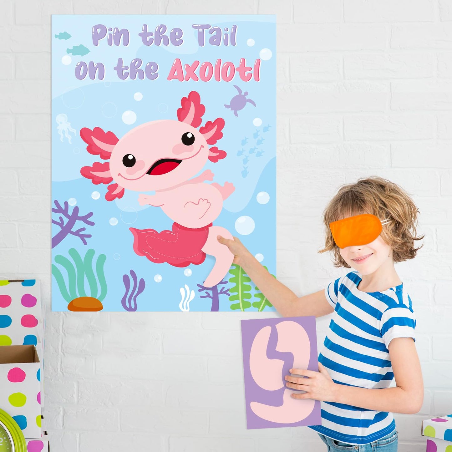 B1ykin Party Pin The Tail Games - Pin The Tail on The Poster Stickers Game Poster Photo Prop Decor, Sticker Game DIY Craft Proje
