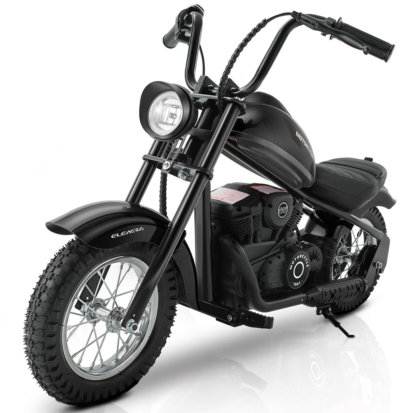 Elemara Electric Dirt Bike, 15 Mph & 150Lb Max, 24V Ride On Toy For Big Kids W/Led Lights & Power Display, Chain-Driven Motor, T