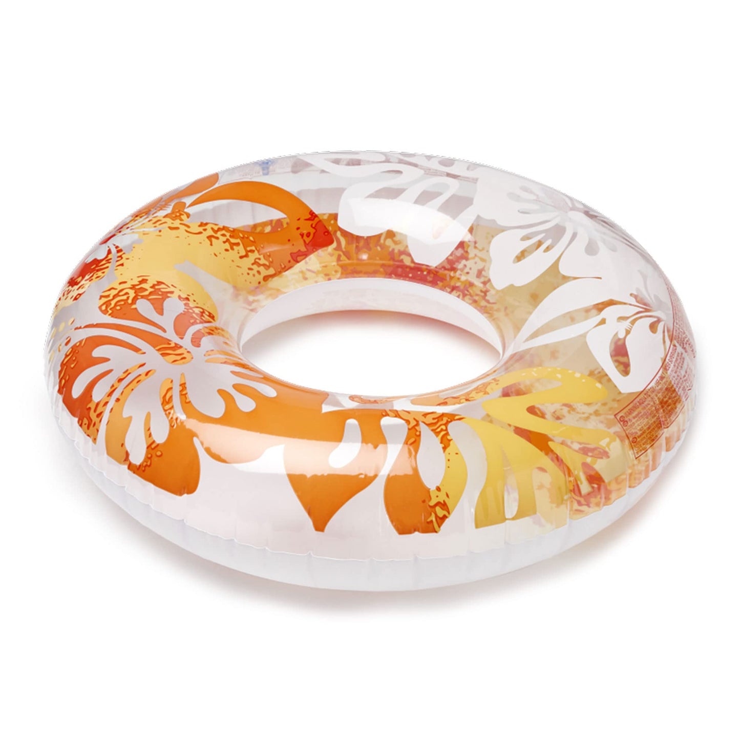 Intex 59251Ep Clear Tropical Inflatable Tube: Floral Graphic Design - 36'' Diameter - 132Lb Weight Capacity - One Tube - Color M