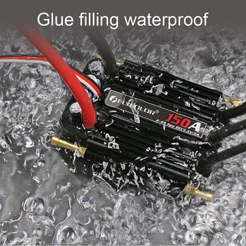 FLYCOLOR 150A ESC 2-6S Waterproof Brushless Electronic Speed Controller with 5.5V/5A BEC and XT90 6.0mm Banana Head Connector fo