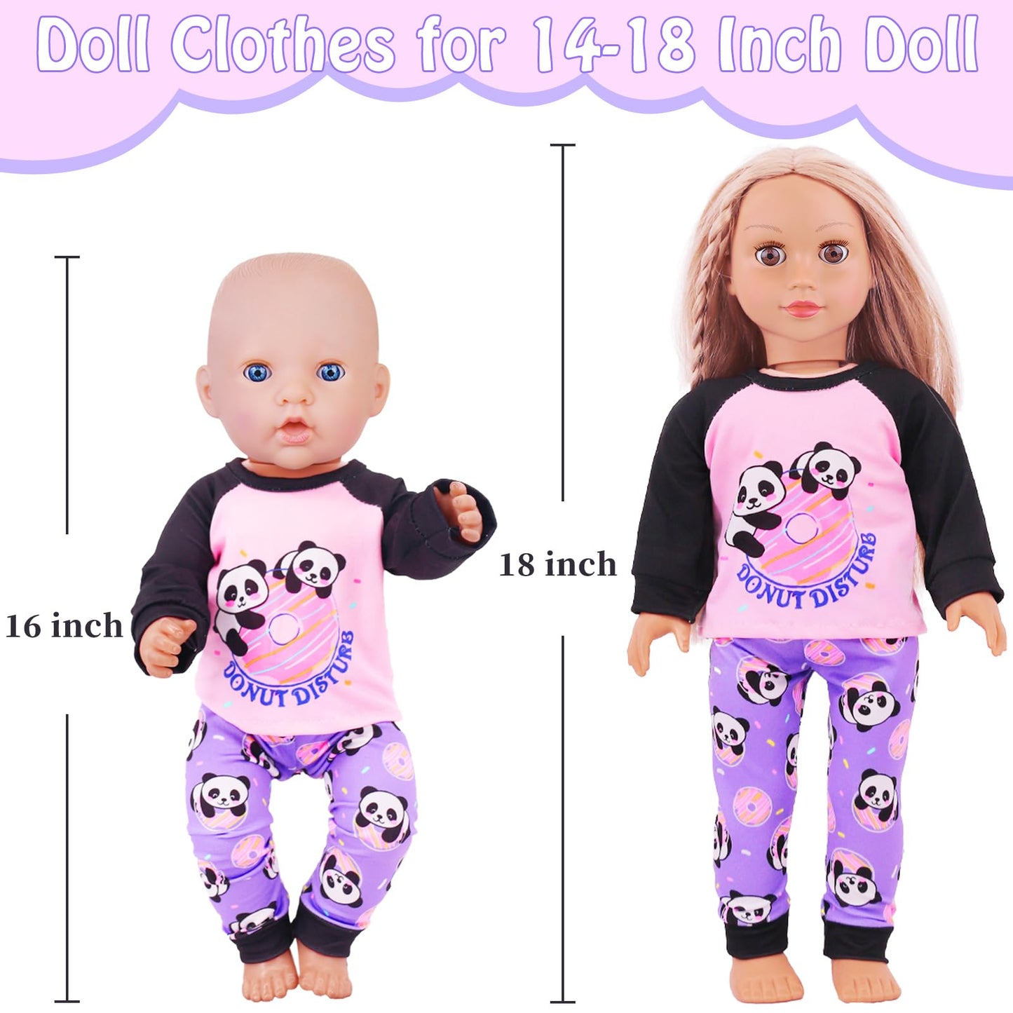 K.T. Fancy 5 Sets Baby Doll Clothes For 14-18 Inch Doll, Baby Doll Accessories For Reborn Doll, Gift For Kids' In Birthday, Children'S Day, Christmas