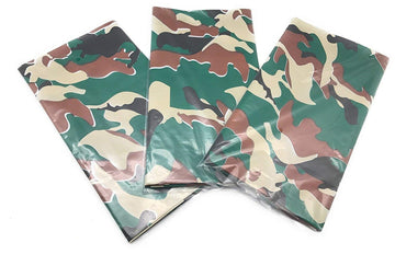 Oojami Pack of 4 Camouflage Plastic Tablecover Camo Tablecloth - 54 x 108