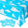 Blue Orchards Cloud Sky Table Cover (Pack Of 3) - 54'X108' Xl - Cloud Decorations, Cloud Backdrop, Sky Backdrop, Sky Table Cloth, Sky Birthday Party Supplies, Cloud Theme Birthday Party