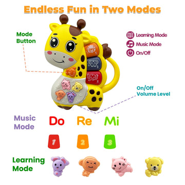 Baby Music Toys 12-18 Months, Animal Baby Piano Musical Light Infant Toys Toddlers Early Education Birthday Gift For 1 2 Year Ol
