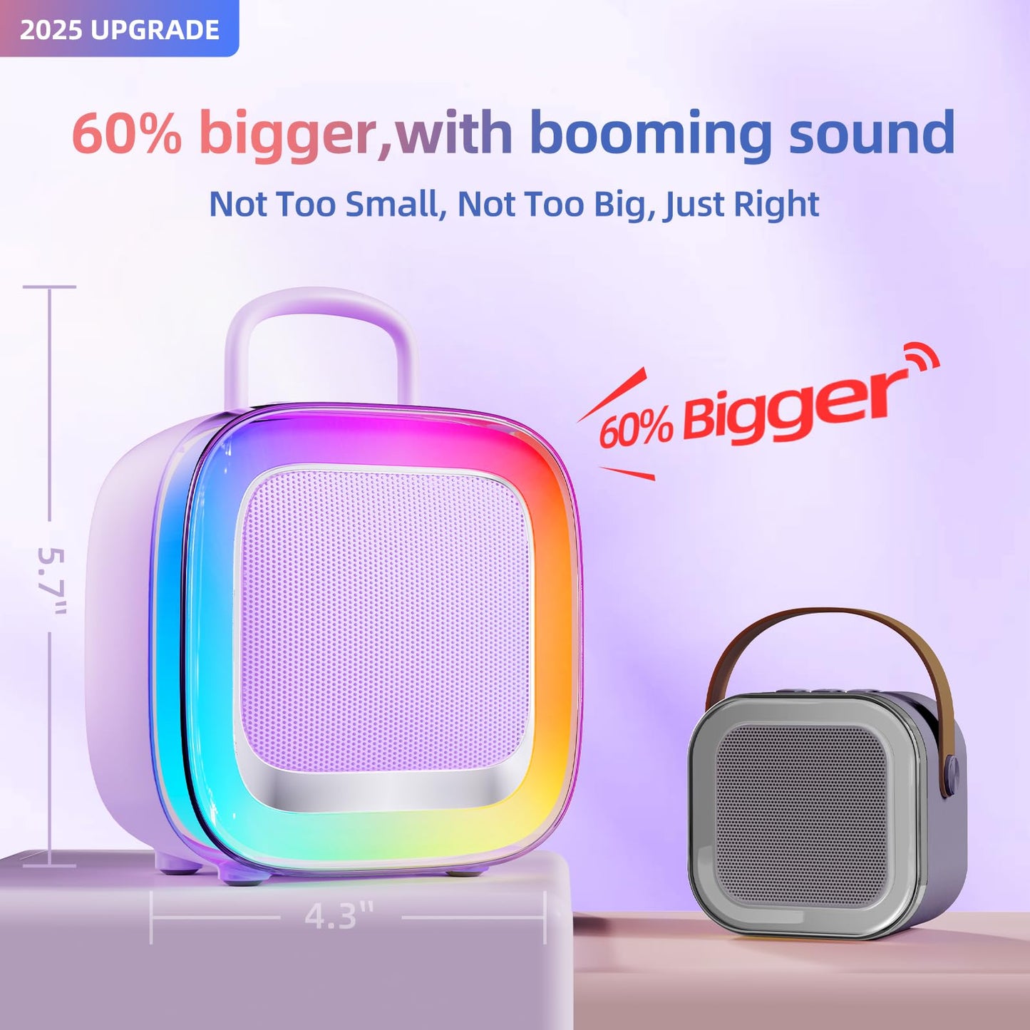Kinglucky Kid-Friendly Design Karaoke Machine For Kids With 2 Microphones (2025 Upgrade) Gifts For Girls Most Popular 3-12 Year