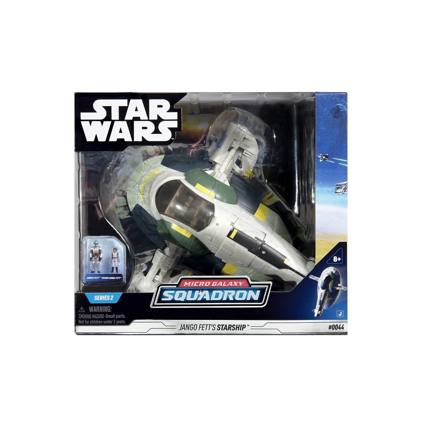 STAR WARS Deluxe Vehicle & Figure - Jango Fett's Starship, 8-inch, Multicolor, Model SWJ0031, Plastic