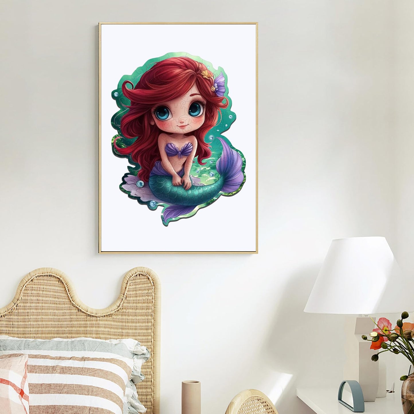 Wooden Puzzles for mature-themed and Kids 100 Pieces Ocean Puzzle Mermaid Unique Shaped Wooden Preschool Puzzle Toddler Wooden Puzzle Toy Gift for Family and Friends Suitable for Family Games