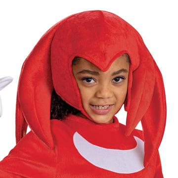 Disguise Sonic Knuckles Deluxe Costume For Kids, Official Sonic Movie 3 Costume With Headpiece And Gloves, Child Size (7-8)