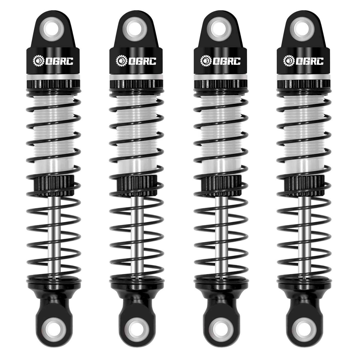 OGRC 59mm Shocks Absorber Oil Threaded Damper Threaded Shock Absorber for TRX4M 1/18 RC Crawler Upgrade Parts (Black Silver)