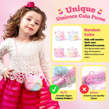 ULOVEME Kids Washable Makeup Kit for Girls 4-6 with Small Coin Purse(5.5x5.25in) - Real, Non Toxic Makeup for Little Girls - Umi