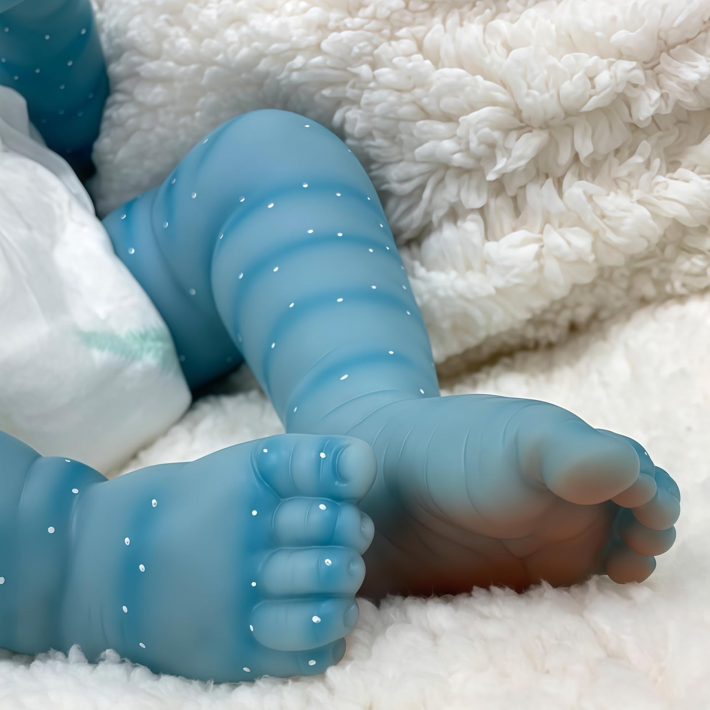 Joyarr 20 Inch Reborn Baby Doll With Blue Skin, Lifelike Newborn Doll Realistic Brown Eyes With Soft Vinly Body, Real Life Baby