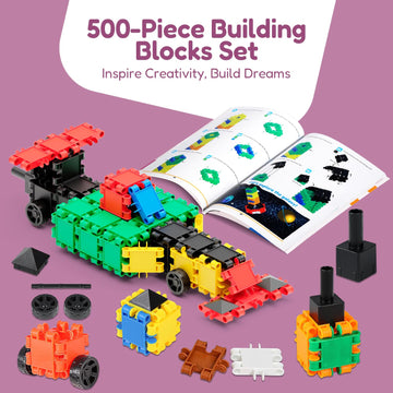 Beblox Building Blocks | Building Toys For Kids Ages 4-8 500-Piece Set - Learning & Educational Fun Stem Toys - Birthday Gifts F