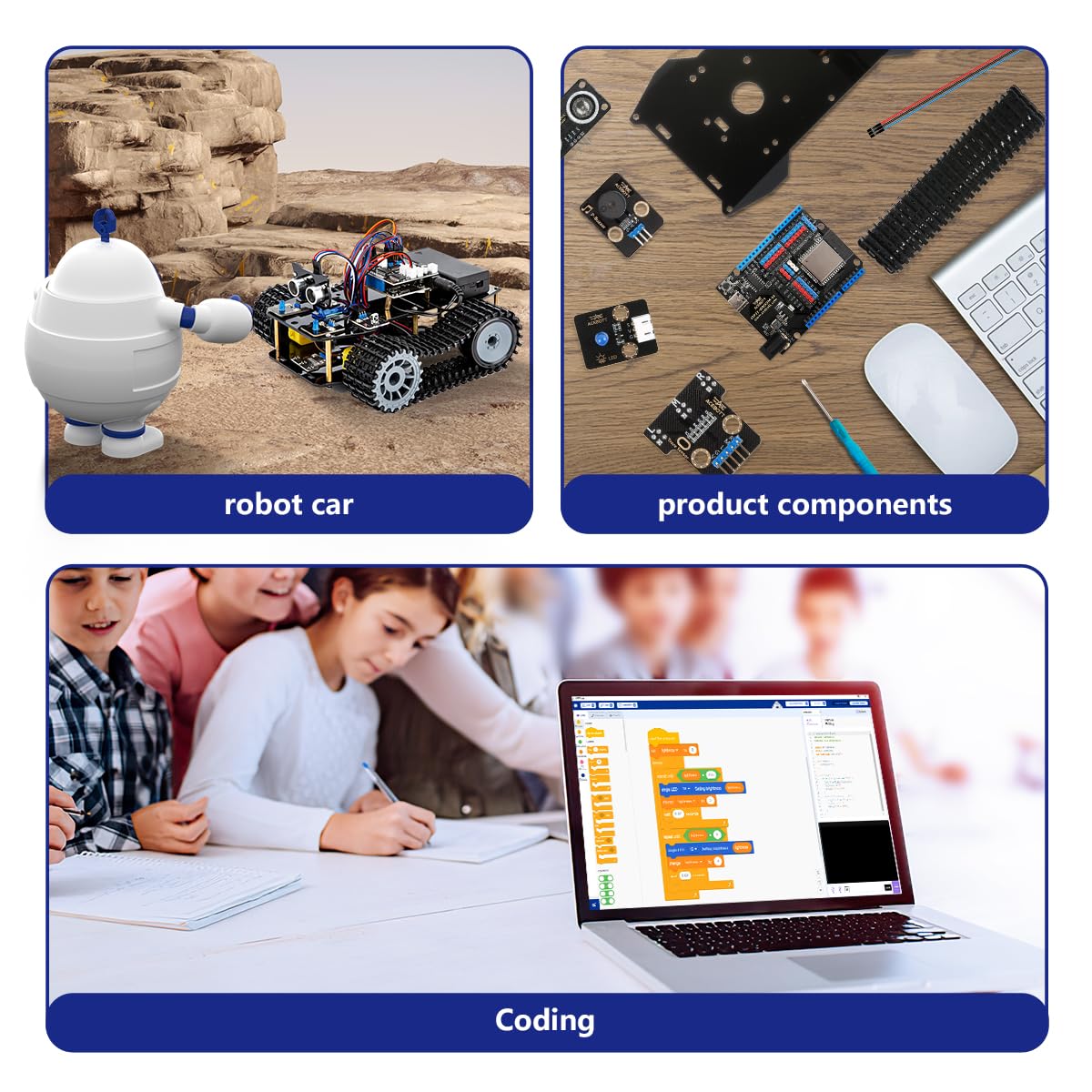 Acebott Smart Robot Tank Car Kit, 4Wd Remote Control Car Compatible With Arduino Ide, Electronic Programming Project/Stem Educat