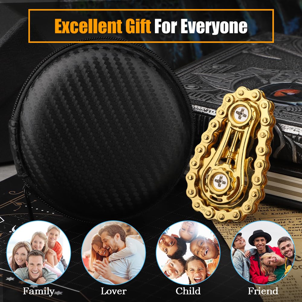 Fidget Chain Gear Toy, Metal Hand Roller Fidget Spinner For Kids Adults, Metal Assemble Sprockets Bike Chain Gears, Edc Novelty Stress Relief Desk Office Birthday Gift For Goodie Bag Fillers