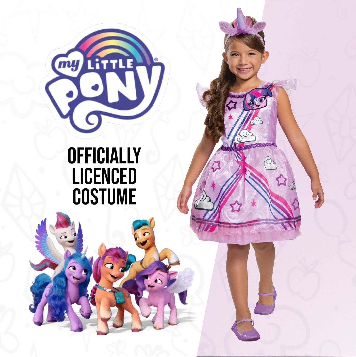 Disguise Twilight Sparkle Costume, My Little Pony Outfit For Girls, Children'S Character Dress, Classic Kids Size Small (4-6X) Purple