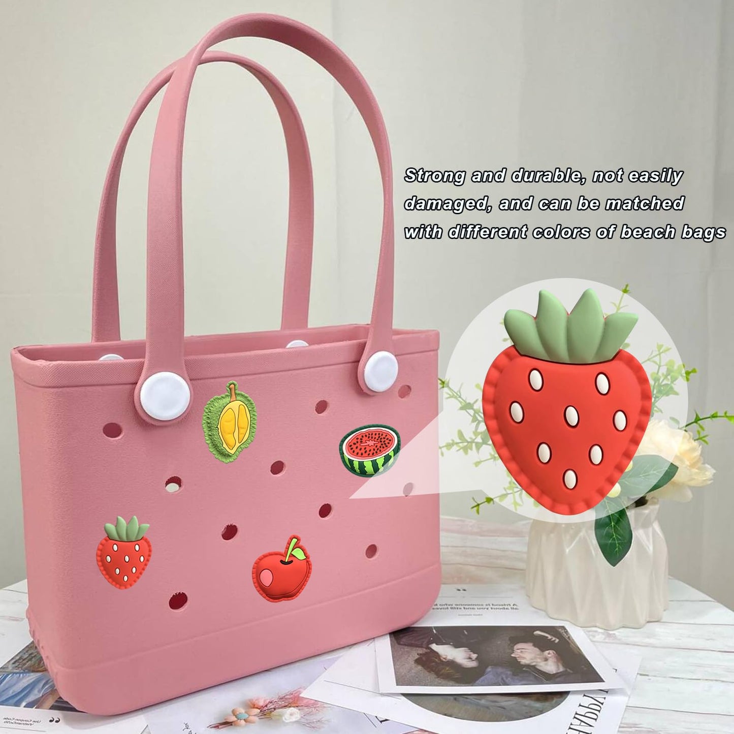 Lckaey Rubber Beach Bag Accessories-Pvc Rubber Decoration-For Eva Purse Bogg Inserts Y064Figure 41