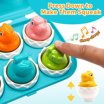 Moontoy Easter Dinosaur Egg Toys For Toddlers 1-3 Matching Game, Dino Eggs Montessori Toys For Babies 6-12 Month Baby Puzzles 12-18 Months Play Shape Sorter Sorting Sensory Gift Easter Basket Stuffers