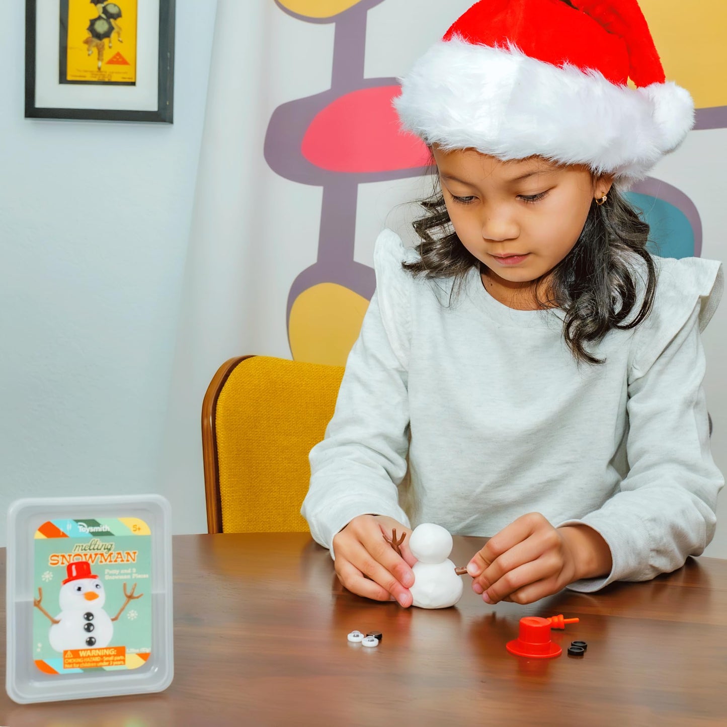 Toysmith Melting Snowman - Reusable Putty Slime Kit with Snowman Accessories - Build, Melt & Rebuild Fun - Desk Toy & Holiday Gi