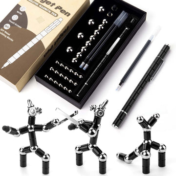 Juboury Fidget Pen, Decompression Magnetic Metal Pen, Fidget Toy Multifunctional Deformable Magnet Writing Pen Novel Toy Gift Fo