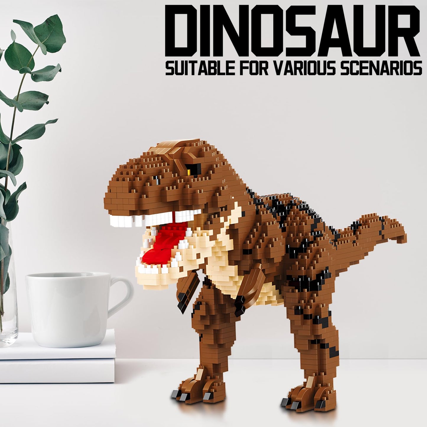 Csnrhg Dinosaur Tyrannosaurus Building Blocks Model Decor Micro Mini Blocks Toy Birthday For Age 6+ Children Adults Teens 1559 P