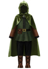 Relibeauty Kids Archer Costume Boys Girls Hunter Costume With Cape,Green,160