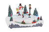 Top Treasures Animated Christmas Village Skating Pond - Lighted Musical Snow Scene, 11x7.5 In, Ceramic, Multicolor