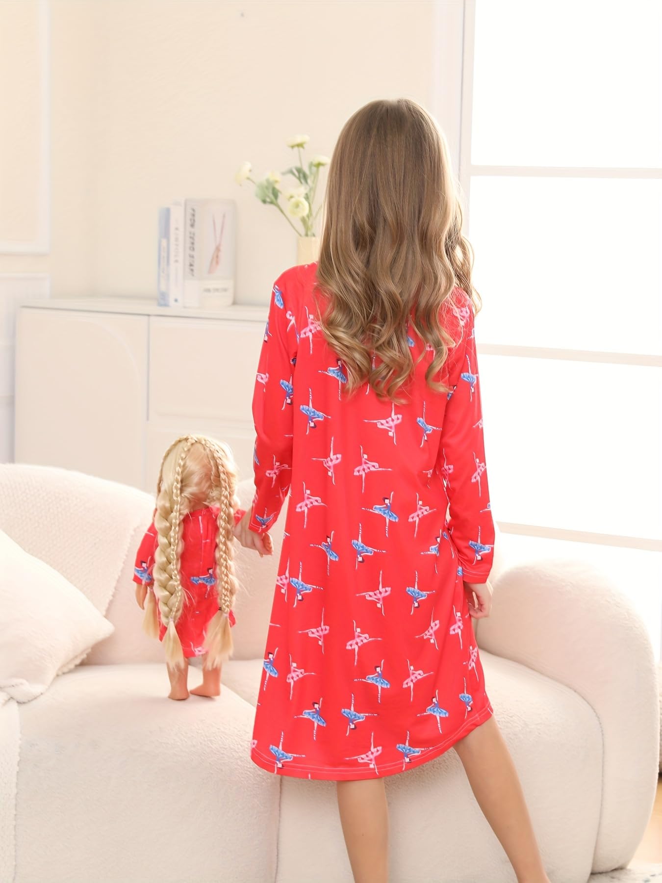 Bow Dream Girl Dress Cute And Matching American Girl Doll Clothes Accessories For Girls Dresses Set Dancing Girl Size 140