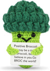 Dafuriet Mini Funny Positive Potato, 3 Inch Knitted Wool Doll With Positive Card For Cheer Up Gifts And Party Decorations, Cute Wool Positive Potato Crochet Doll For Birthday Gifts (Broccoli)