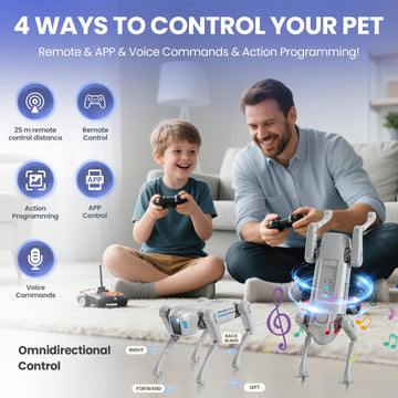 cxjoigxi Smart Robot Dog for Kids, Interactive STEM Robot Pet with Voice & Remote Control, App Programming, 30+ Actions, Bionic