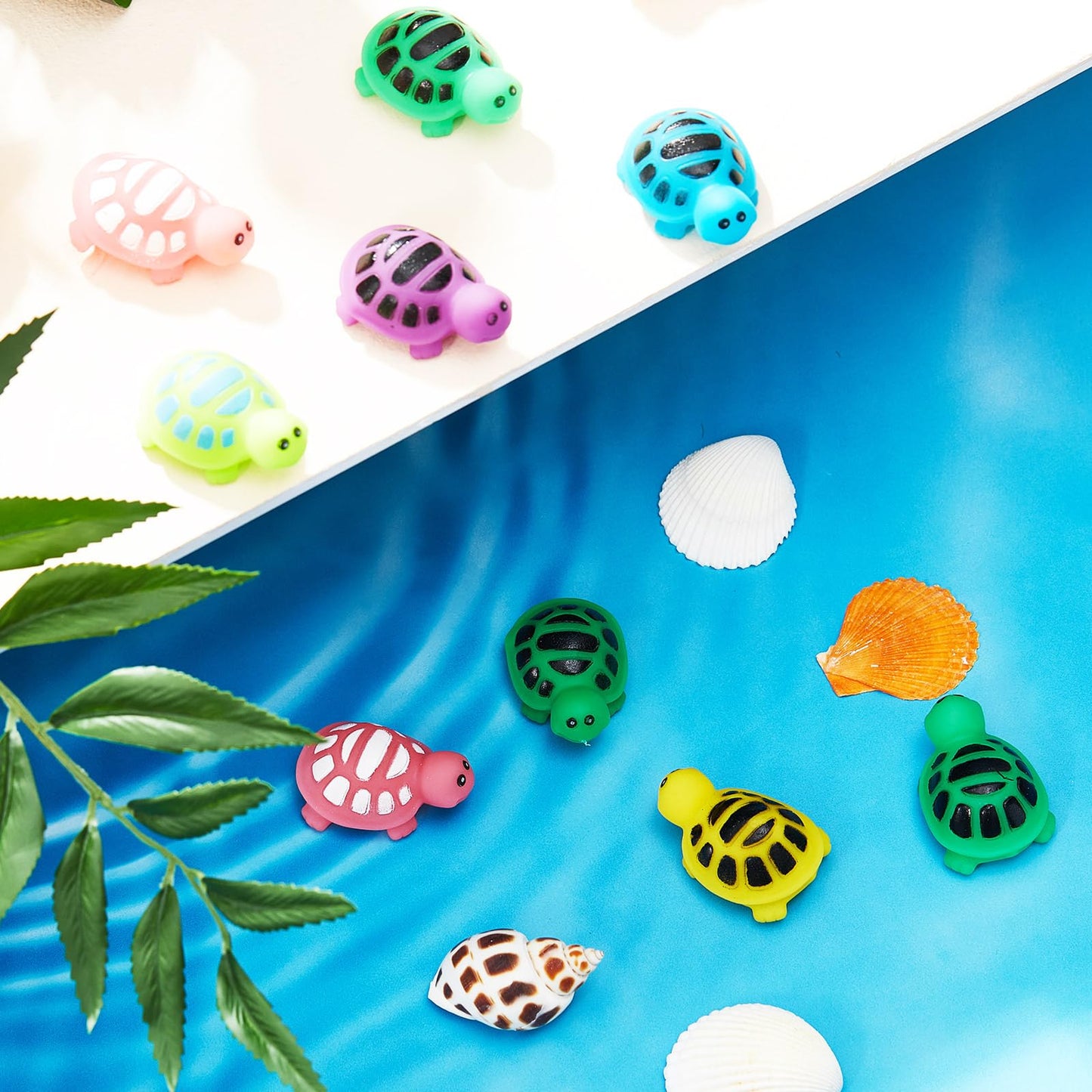 Deekin 24 Pieces Turtle Bath Toy Baby Rubber Water Squirting Turtle Toy Bulk Cute Sea Life Animal For Kid Toddler Bathtub Summer