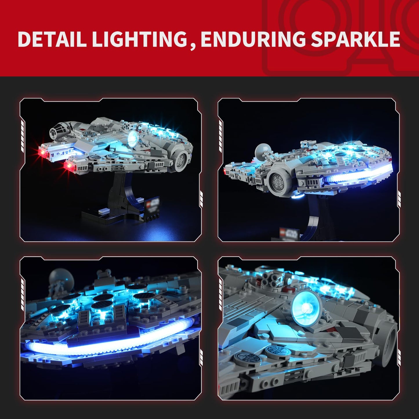 Briksmax 2.0 Light Kit For Lego Millennium Falcon -Innovative Led Lighting Compatible With Lego Star Wars 75375 - Not Included Lego Set