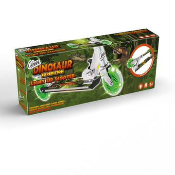 Ozbozz Dinosaur Scooter With 2 Light Up Wheels. Adjustable Handlebar Height 28.5'' - 32.5''